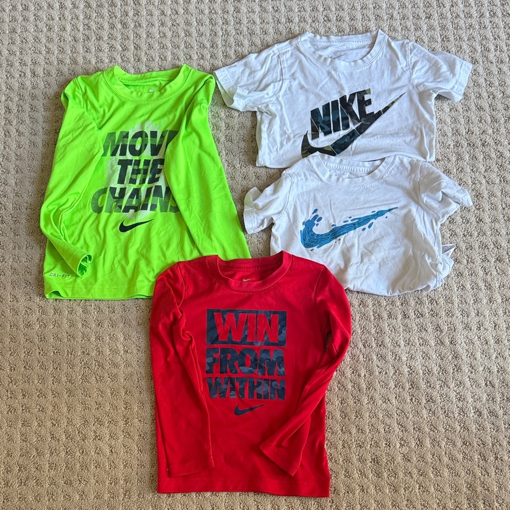 Nike Kids Short & Long Sleeve Tees - Neon Green, White, Red